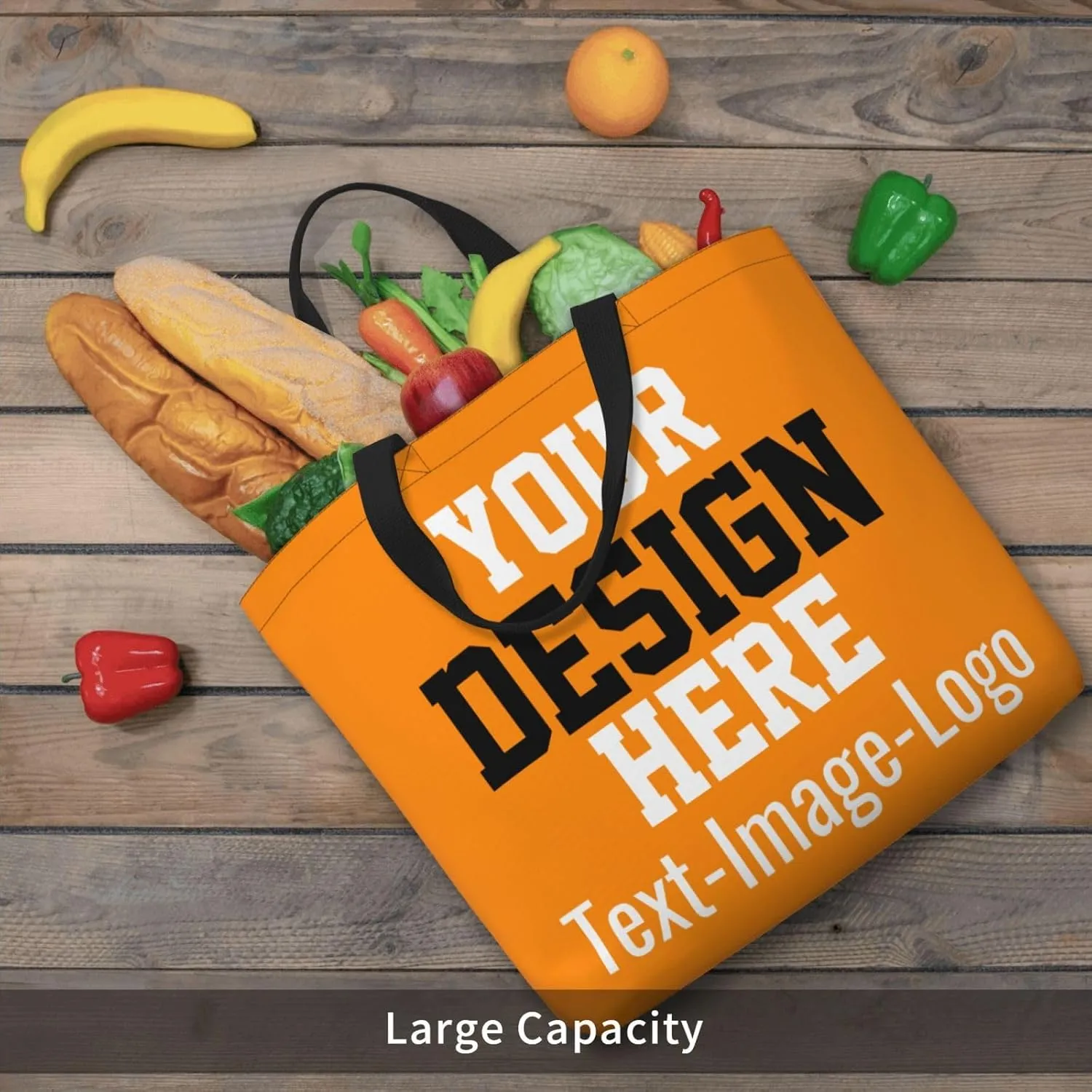 Custom Tote Bag Design Your Own Text Photo Logo Personalized Tote Bag Shoulder Handbag Large Capacity for Men Women