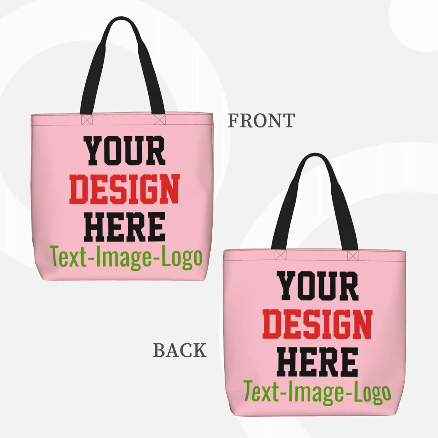 Custom Tote Bag Design Your Own Text Photo Logo Personalized Tote Bag Shoulder Handbag Large Capacity for Men Women