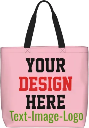 Custom Tote Bag Design Your Own Text Photo Logo Personalized Tote Bag Shoulder Handbag Large Capacity for Men Women