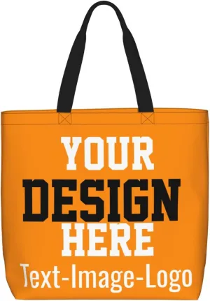 Custom Tote Bag Design Your Own Text Photo Logo Personalized Tote Bag Shoulder Handbag Large Capacity for Men Women