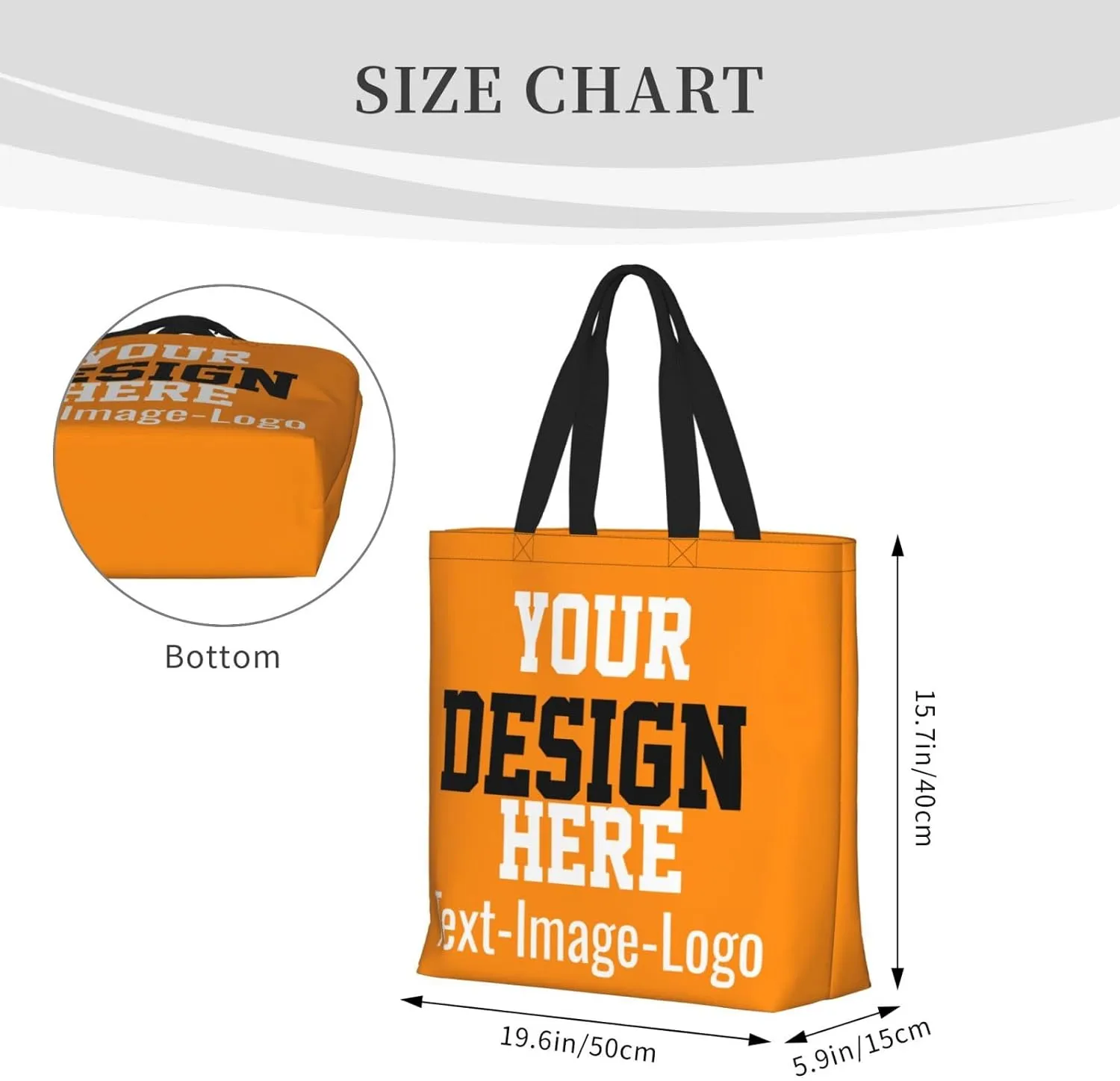 Custom Tote Bag Design Your Own Text Photo Logo Personalized Tote Bag Shoulder Handbag Large Capacity for Men Women