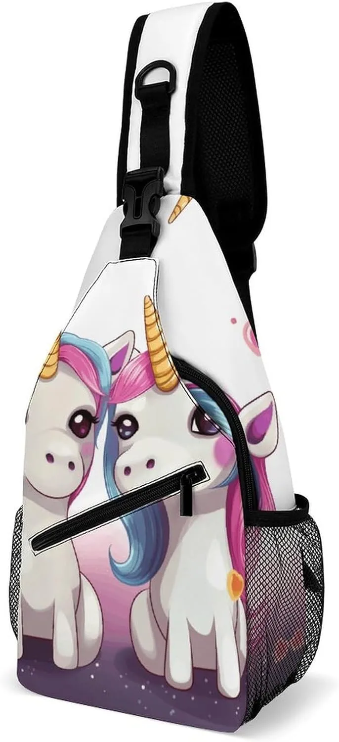 Cute Pony Sling Bag Crossbody Chest Bags Hiking Backpack Shoulder Backpack For Women Men Travel