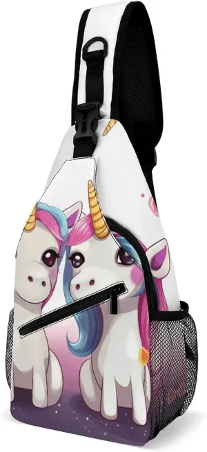 Cute Pony Sling Bag Crossbody Chest Bags Hiking Backpack Shoulder Backpack For Women Men Travel