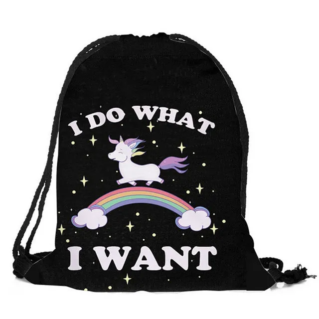 Cute Unicorn Love Printed Bags