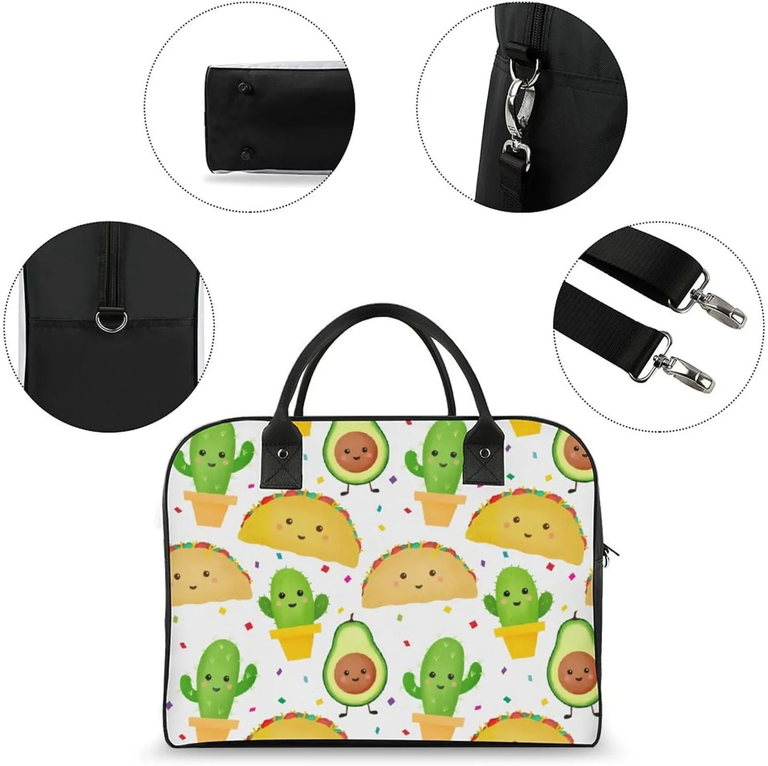 Daisy Flower Blue Travel Handbag with A Large Capacity Design That Can Be Reused