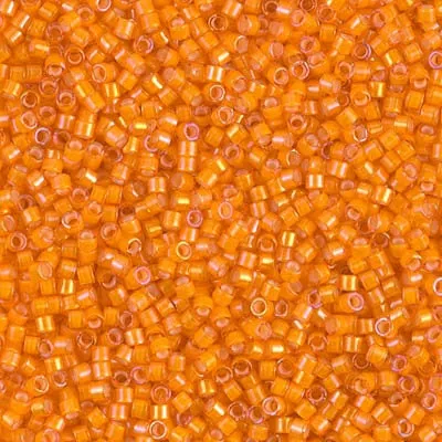 DB 1777, White Lined Orange AB - Miyuki Delica Beads - Size 11 - 5 grams - Japanese Cylinder Seed Beads - Retail & Wholesale
