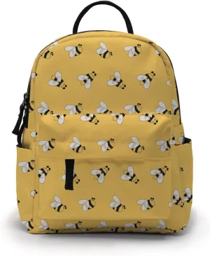 Deanfun Mini Backpack for Women - Cute Bee Print Small Backpack Purse with Ample Storage and Double Zippers Waterproof Shoulder Straps 3D Graphic MNSB-312