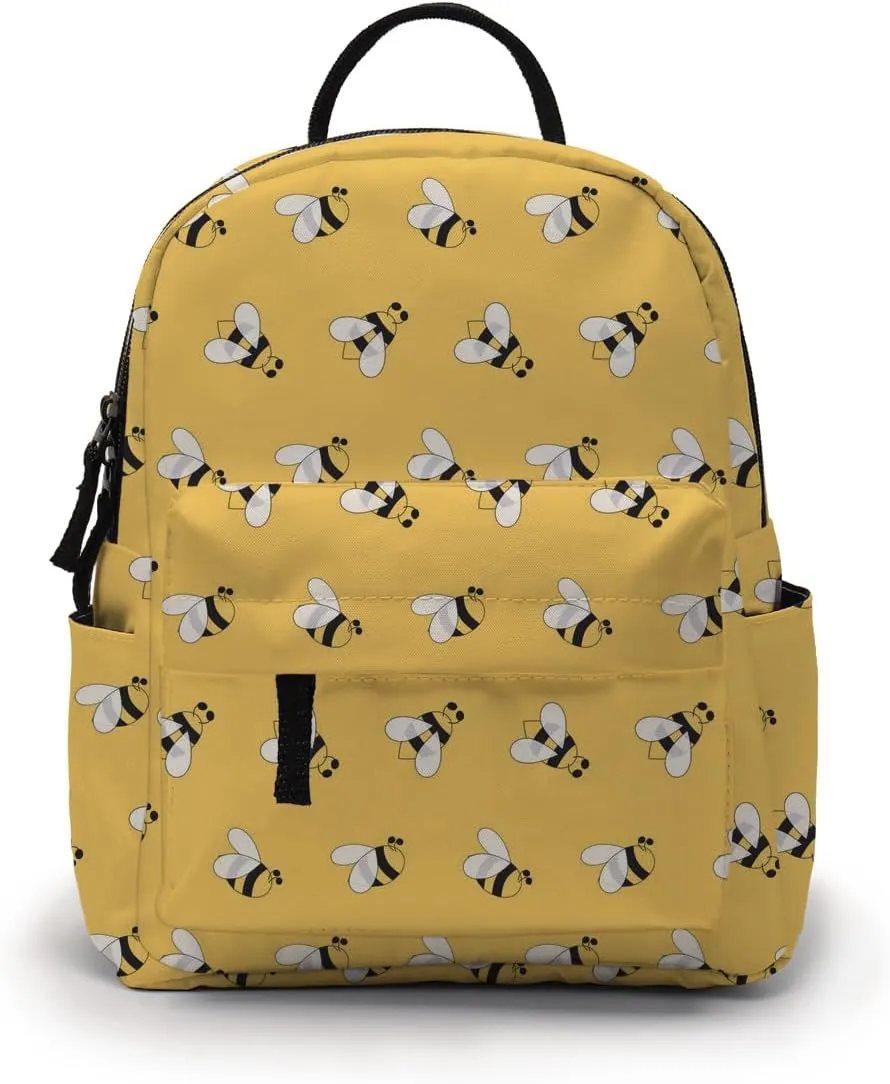 Deanfun Mini Backpack for Women - Cute Bee Print Small Backpack Purse with Ample Storage and Double Zippers Waterproof Shoulder Straps 3D Graphic MNSB-312