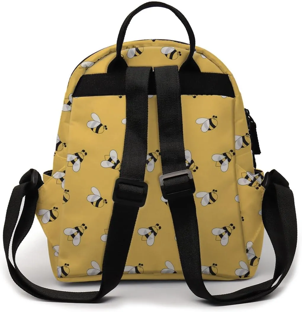 Deanfun Mini Backpack for Women - Cute Bee Print Small Backpack Purse with Ample Storage and Double Zippers Waterproof Shoulder Straps 3D Graphic MNSB-312