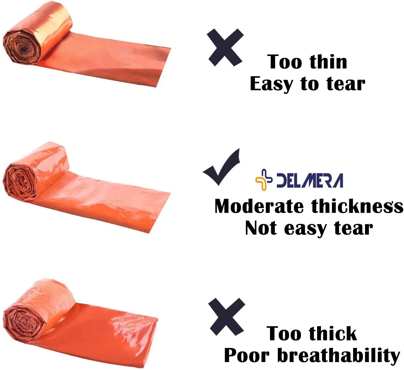 Delmera Emergency Sleeping Bag, Lightweight Survival Sleeping Bags Waterproof Thermal Emergency Blanket, Bivy Sack Survival Gear for Outdoor Adventure, Camping, Hiking, Orange, Green