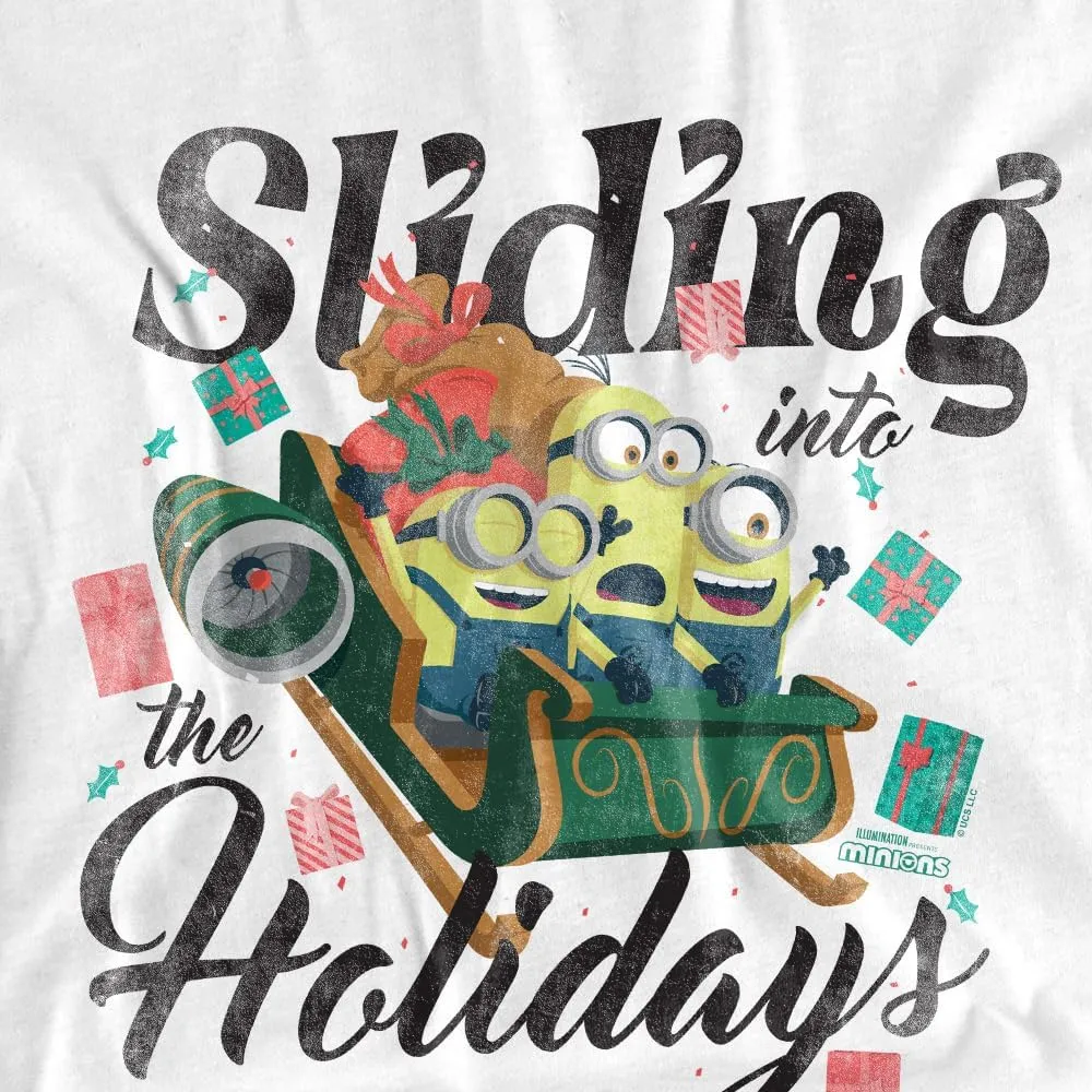 Despicable Me Sliding Into The Holidays Christmas Kids T Shirt for Youth Toddler Boys and Girls