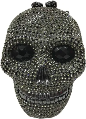 DJBM Halloween 3D Skull Clutch Purse Evening Bag Rhinestone Bag Crystal Metal Clutch for Women Evening Cocktail Party
