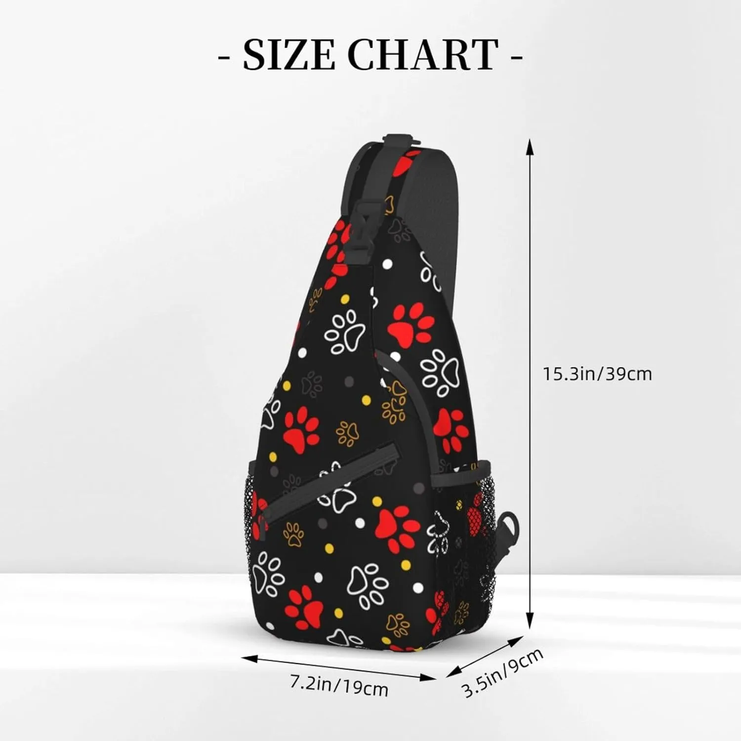 Dog Paw Sling Bag for Women Men Chicken Crossbody Bags Sunflower Chest Bag Gothic Skull Daypack Shoulder Bag Backpack (dog paw)