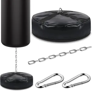 Double End Bag Anchor (Unfilled) Heavy Floor Anchor 3-in-1 PU Double Punching Bag Stand Core Training Tool Weight Bag Punching Bag, Gym Equipment Boxing Accessories for MMA Workout Fitness