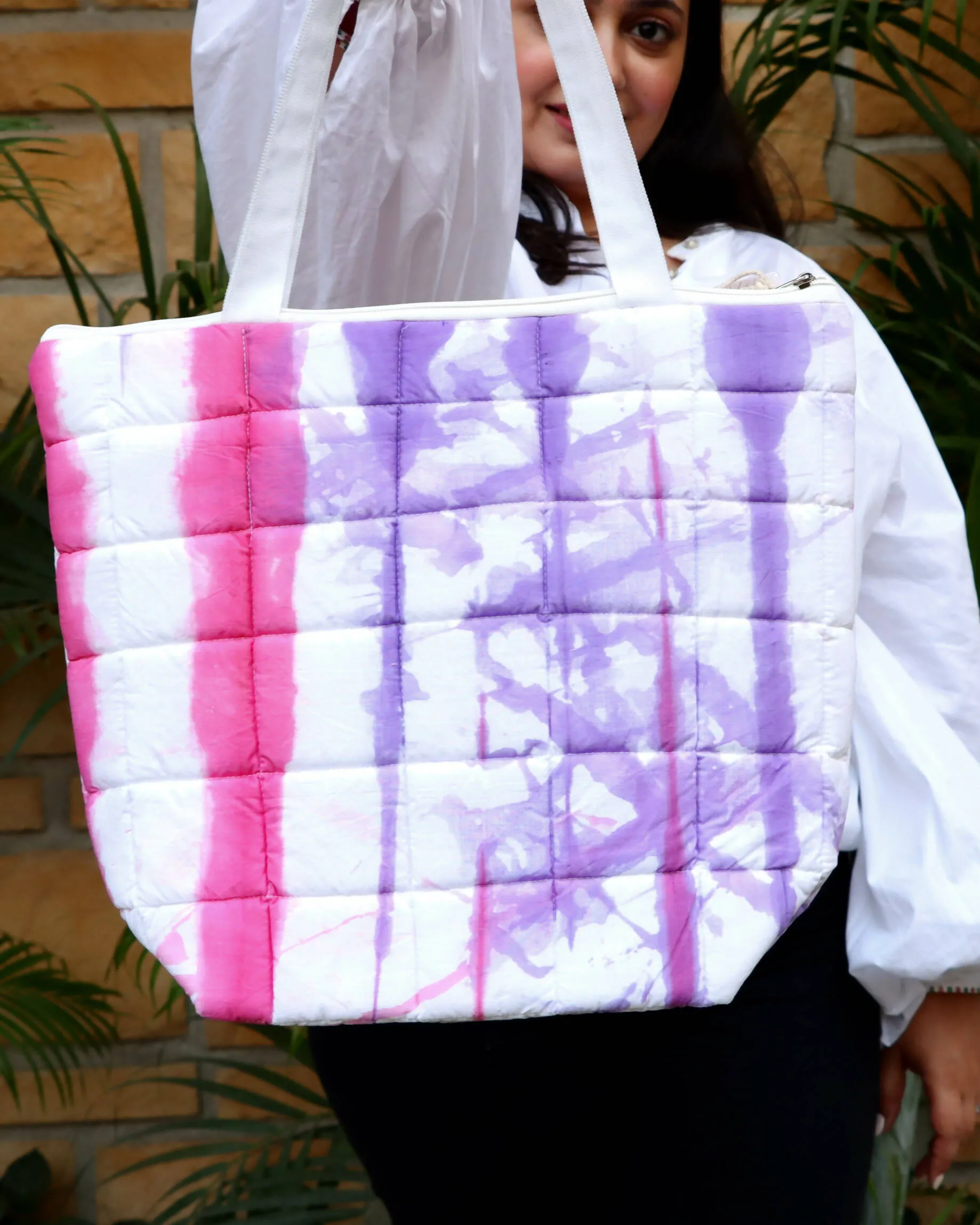 Dual Tone Quilted Tote