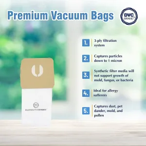 DVC Allergen Performance Synthetic Replacement Style R for Electrolux Epic, Guardian, Lux, Renaissance Canister Vacuums - 6 Bags