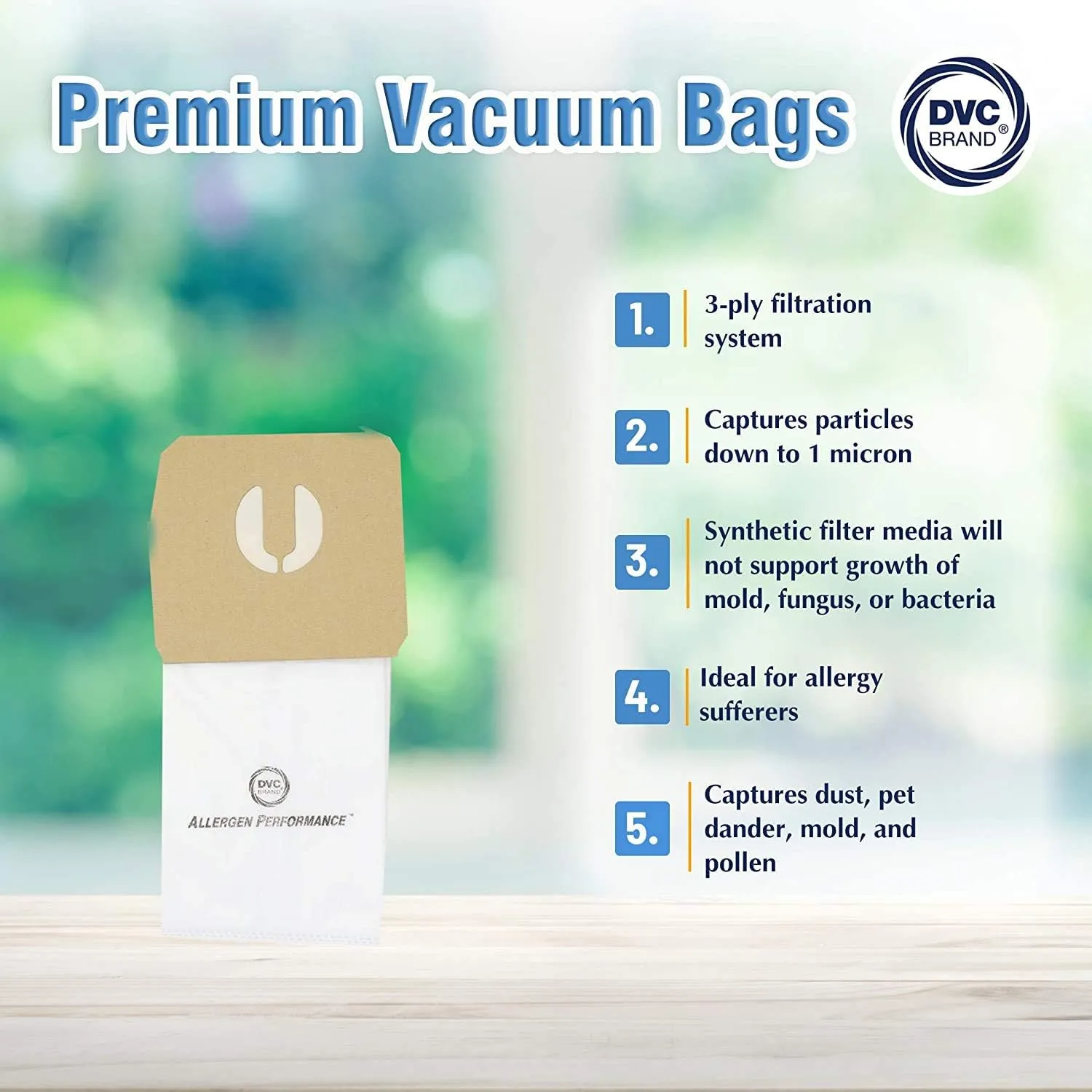 DVC Allergen Performance Synthetic Replacement Style R for Electrolux Epic, Guardian, Lux, Renaissance Canister Vacuums - 6 Bags