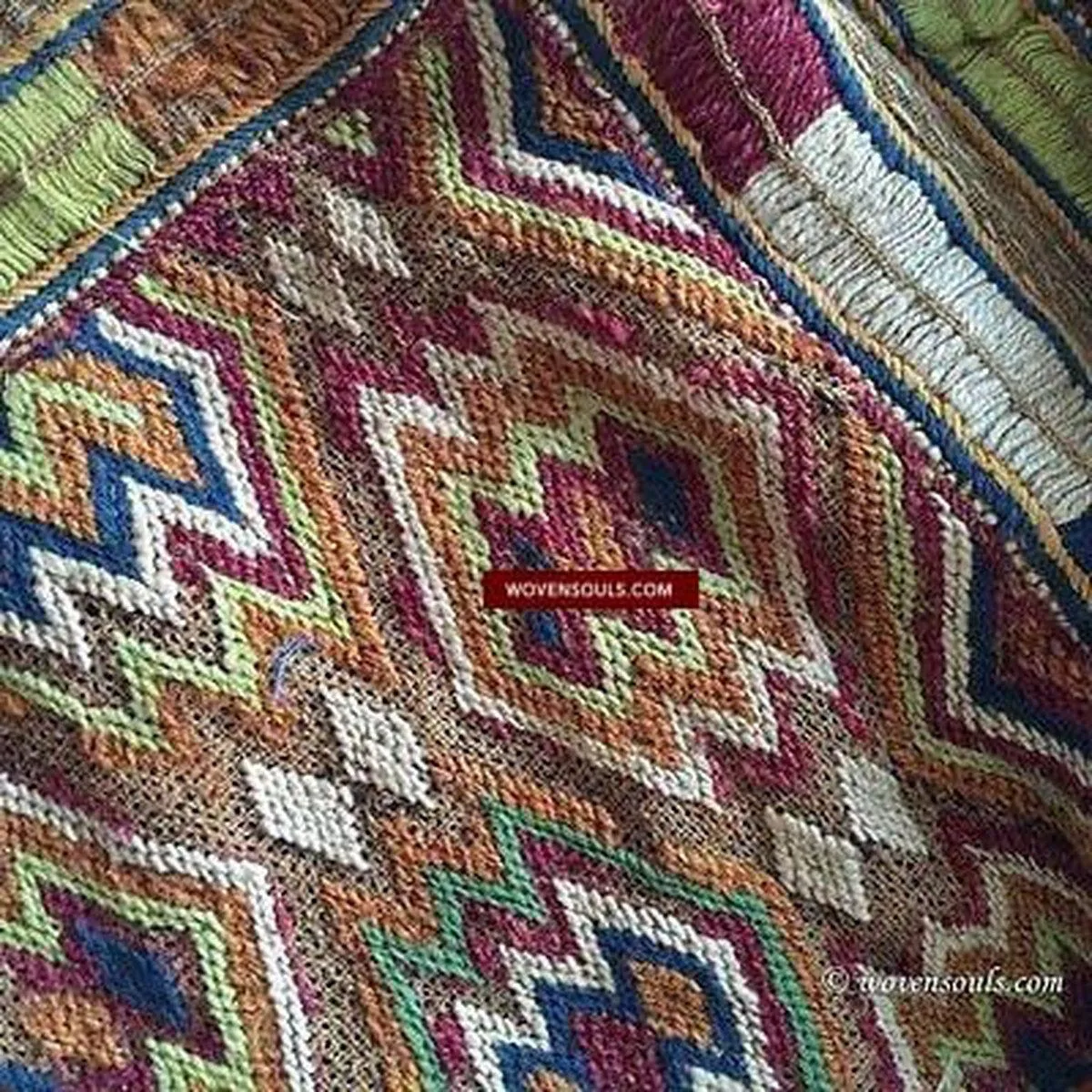 E121 SOLD RARE SEMI-ANTIQUE BANJARA STORAGE BAG SATCHEL PURSE - UNUSUAL COLORS