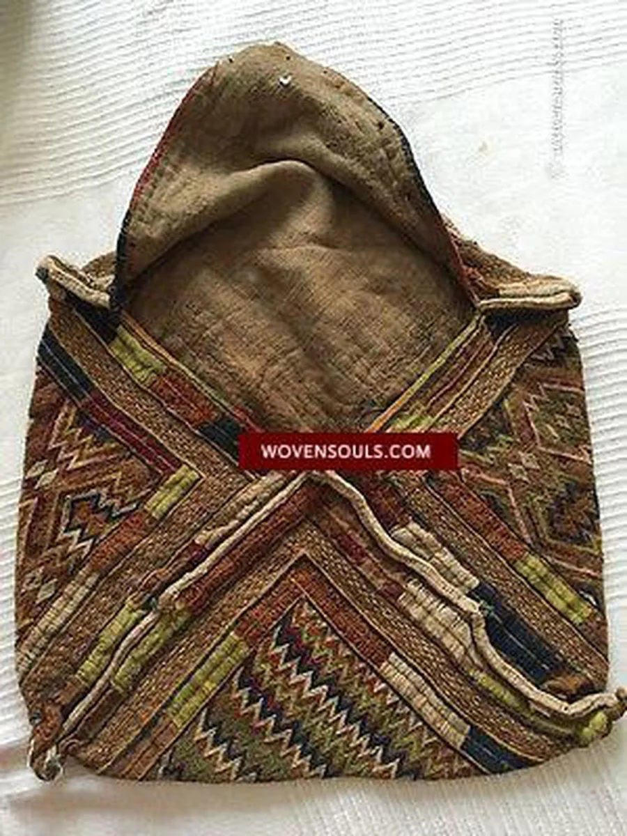 E121 SOLD RARE SEMI-ANTIQUE BANJARA STORAGE BAG SATCHEL PURSE - UNUSUAL COLORS
