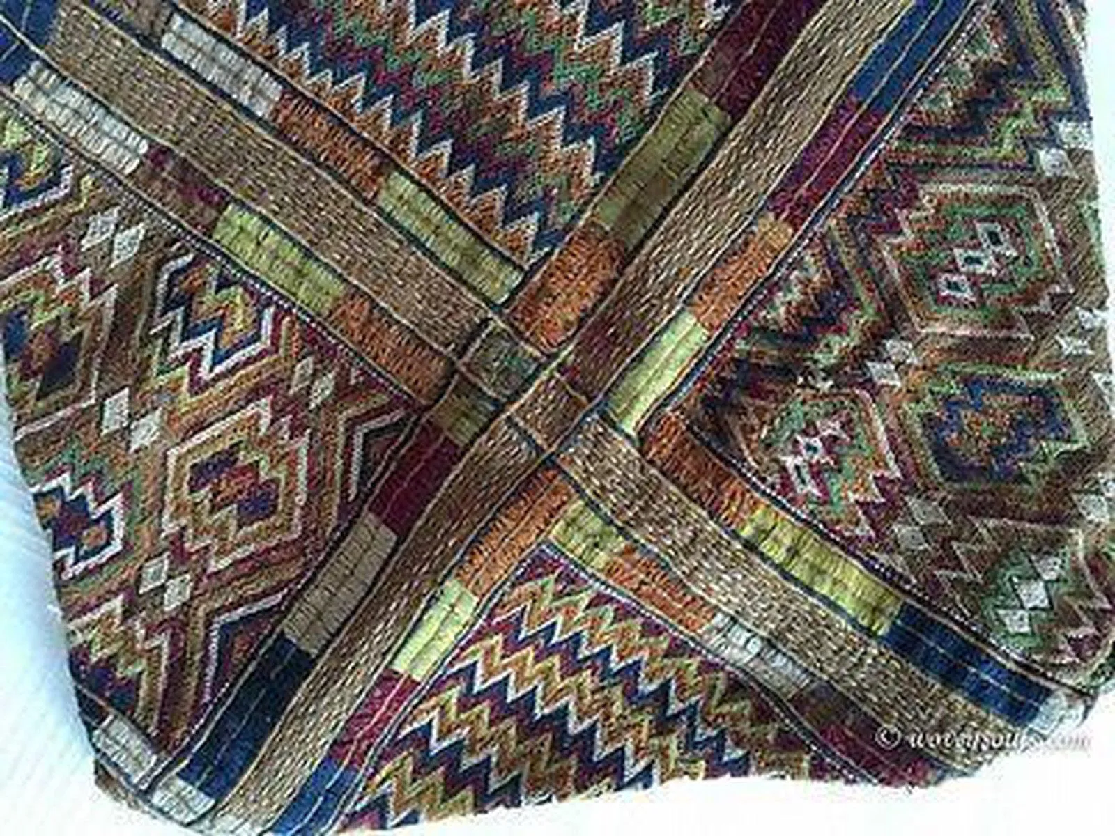 E121 SOLD RARE SEMI-ANTIQUE BANJARA STORAGE BAG SATCHEL PURSE - UNUSUAL COLORS