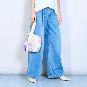 Embroidered summer patchwork pouch with tassel charm wholesale
