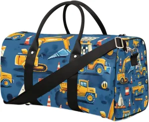 Engineering Vehicle Travel Duffel bag for Men Women Weekender Overnight Bag Gym Bag Carry On Luggage Bags for Yoga Workout Sports
