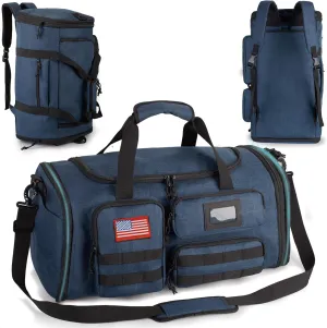 Expandable Gym Bag For Men,Tactical Large 3 in 1 Sports Duffle Bag With Shoes Compartment,Water Resistant Sports Gym Tote Bags Multi-functional Weekend Travel Backpack Overnight Bag