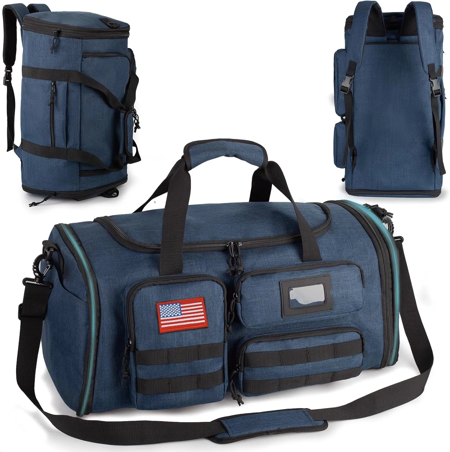 Expandable Gym Bag For Men,Tactical Large 3 in 1 Sports Duffle Bag With Shoes Compartment,Water Resistant Sports Gym Tote Bags Multi-functional Weekend Travel Backpack Overnight Bag