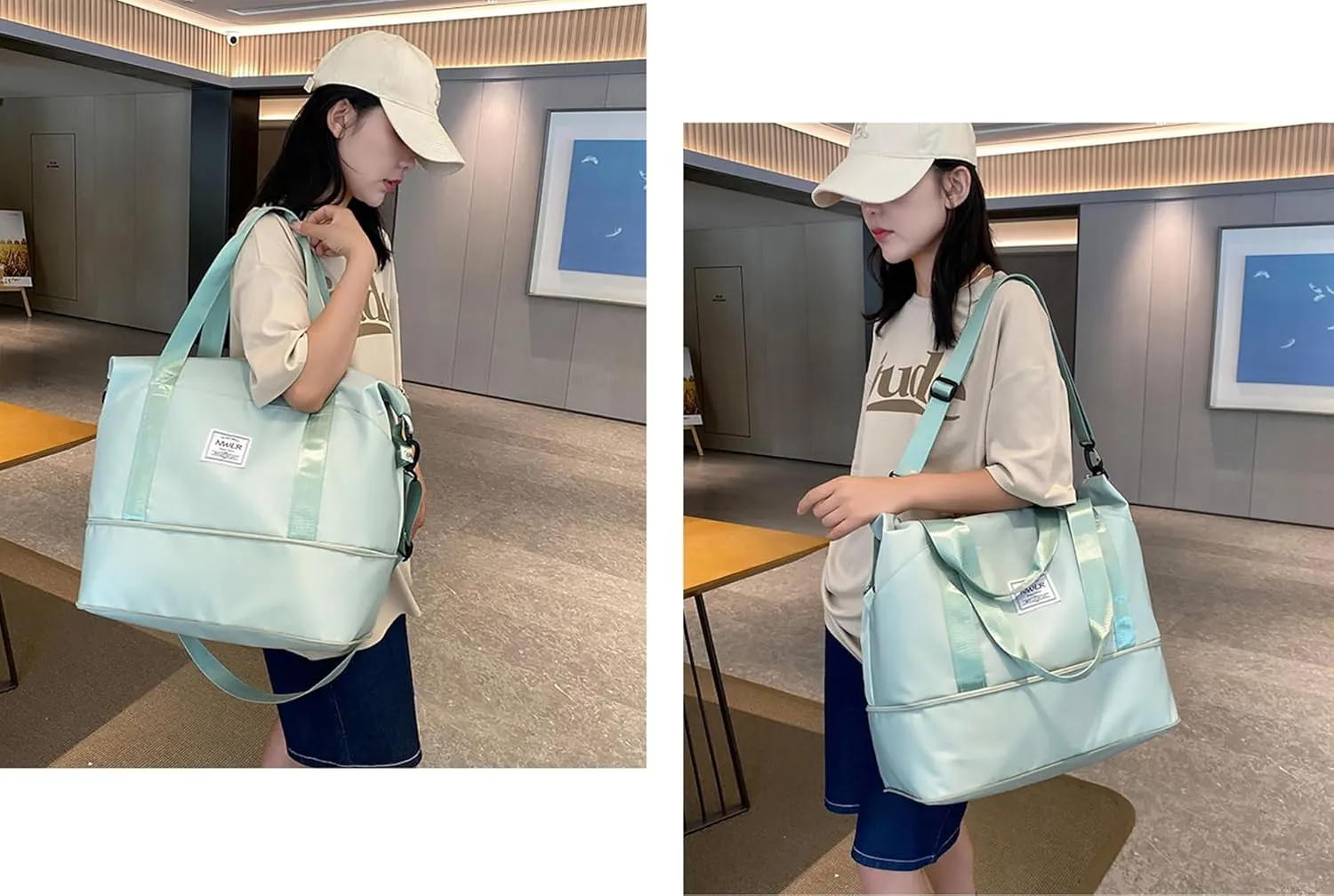 Expandable Travel Duffle Bag Weekender Carry on Overnight Bag Gym Bag for Women