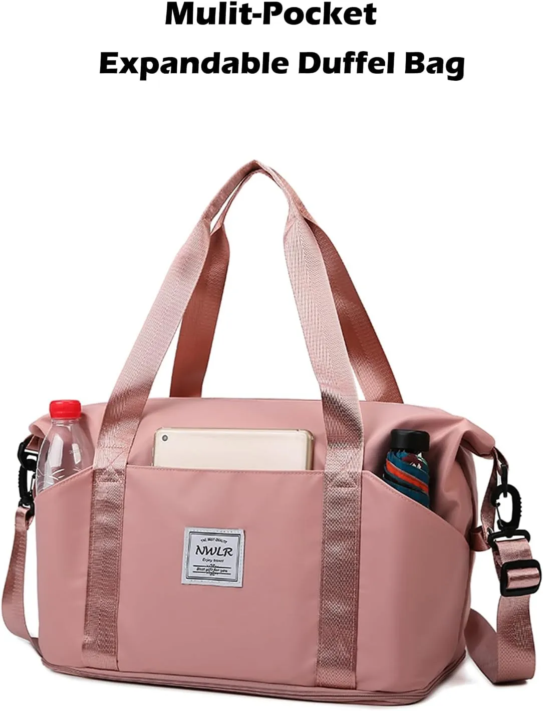 Expandable Travel Duffle Bag Weekender Carry on Overnight Bag Gym Bag for Women
