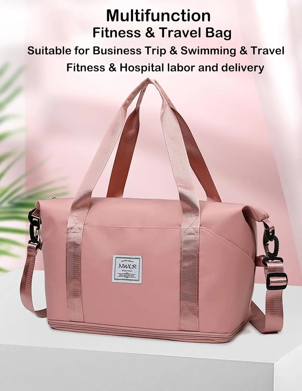 Expandable Travel Duffle Bag Weekender Carry on Overnight Bag Gym Bag for Women