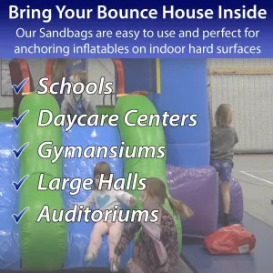 Extra Durable Strong Vinyl Sand Bag | Black PVC | 21" x 21" | Used to Support and Anchor Inflatables, Bounce Houses, Water Slides, Tents, and More | Holds Up to 50 Pounds | 4 Pack