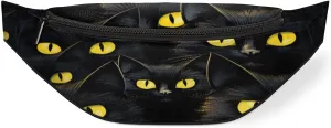Fanny Packs for Women Men Sling Bag Crossbody Bags Men Waist Bag Black Cats in Dark Fanny Pack for Women Belt Bag for Travel Hiking Running