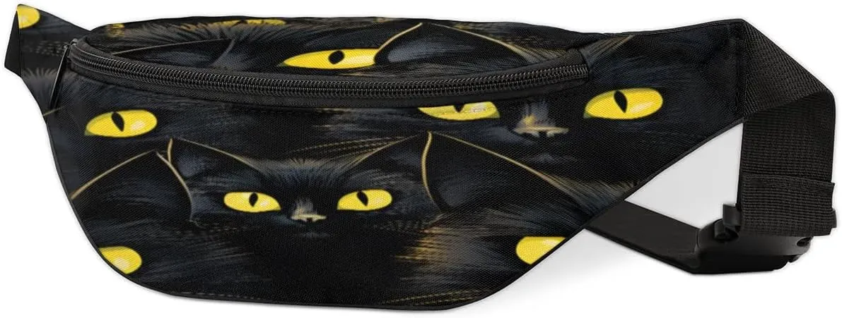 Fanny Packs for Women Men Sling Bag Crossbody Bags Men Waist Bag Black Cats in Dark Fanny Pack for Women Belt Bag for Travel Hiking Running