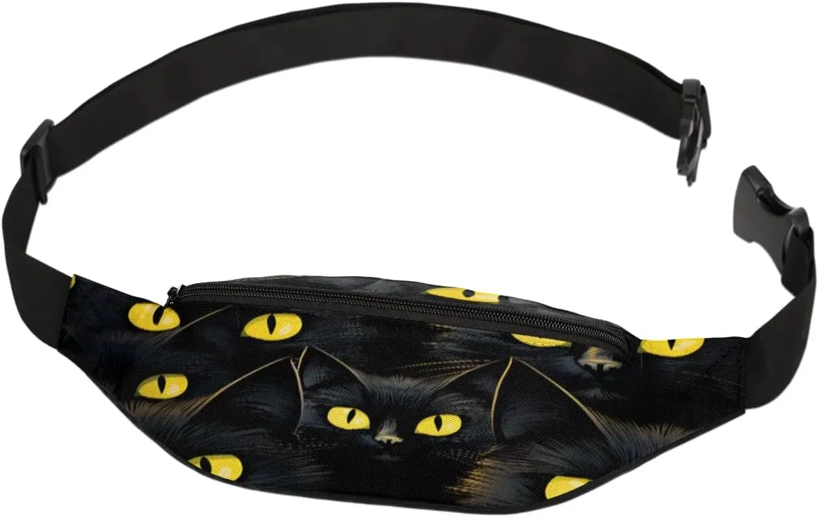 Fanny Packs for Women Men Sling Bag Crossbody Bags Men Waist Bag Black Cats in Dark Fanny Pack for Women Belt Bag for Travel Hiking Running