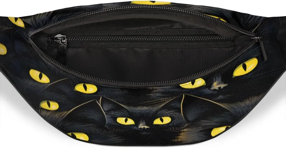 Fanny Packs for Women Men Sling Bag Crossbody Bags Men Waist Bag Black Cats in Dark Fanny Pack for Women Belt Bag for Travel Hiking Running