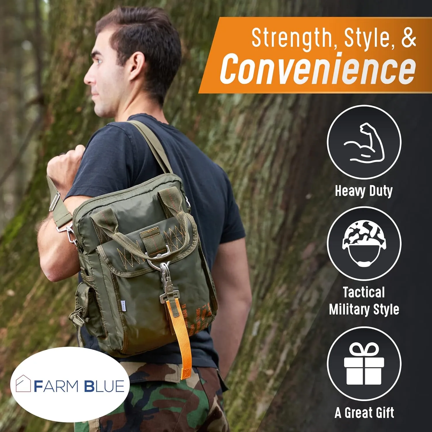 Farm Blue Tactical Flight Bag – Aviators Parachute Pilot Helmet Bag - Military Style