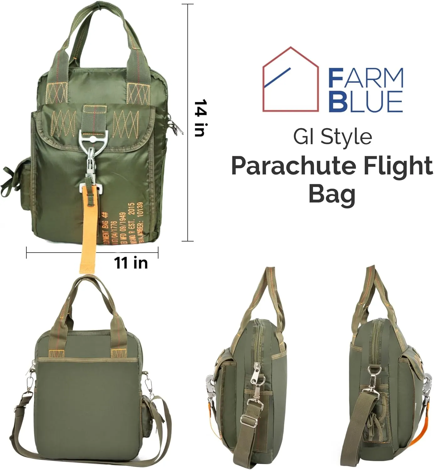 Farm Blue Tactical Flight Bag – Aviators Parachute Pilot Helmet Bag - Military Style