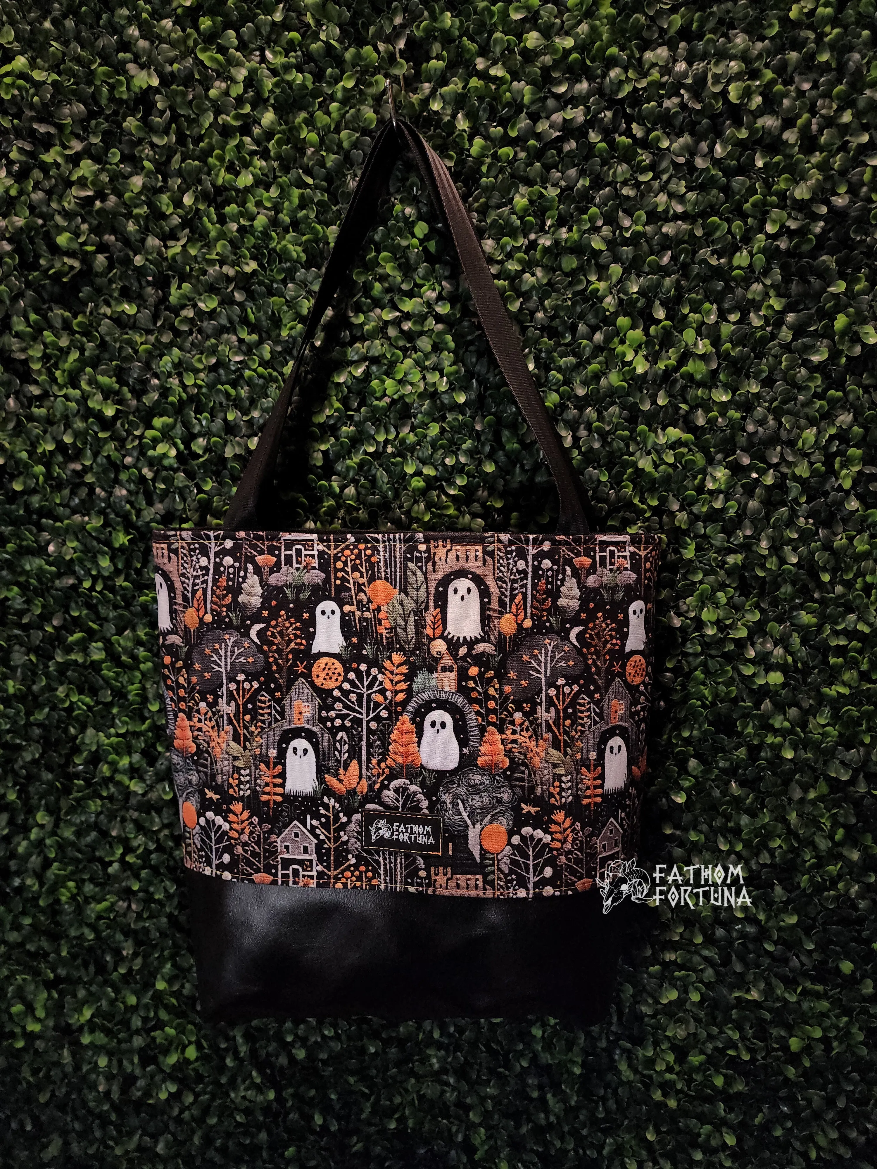 Faux Embroidery Ghosts Tote Bag