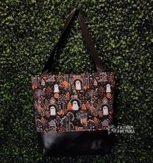 Faux Embroidery Ghosts Tote Bag