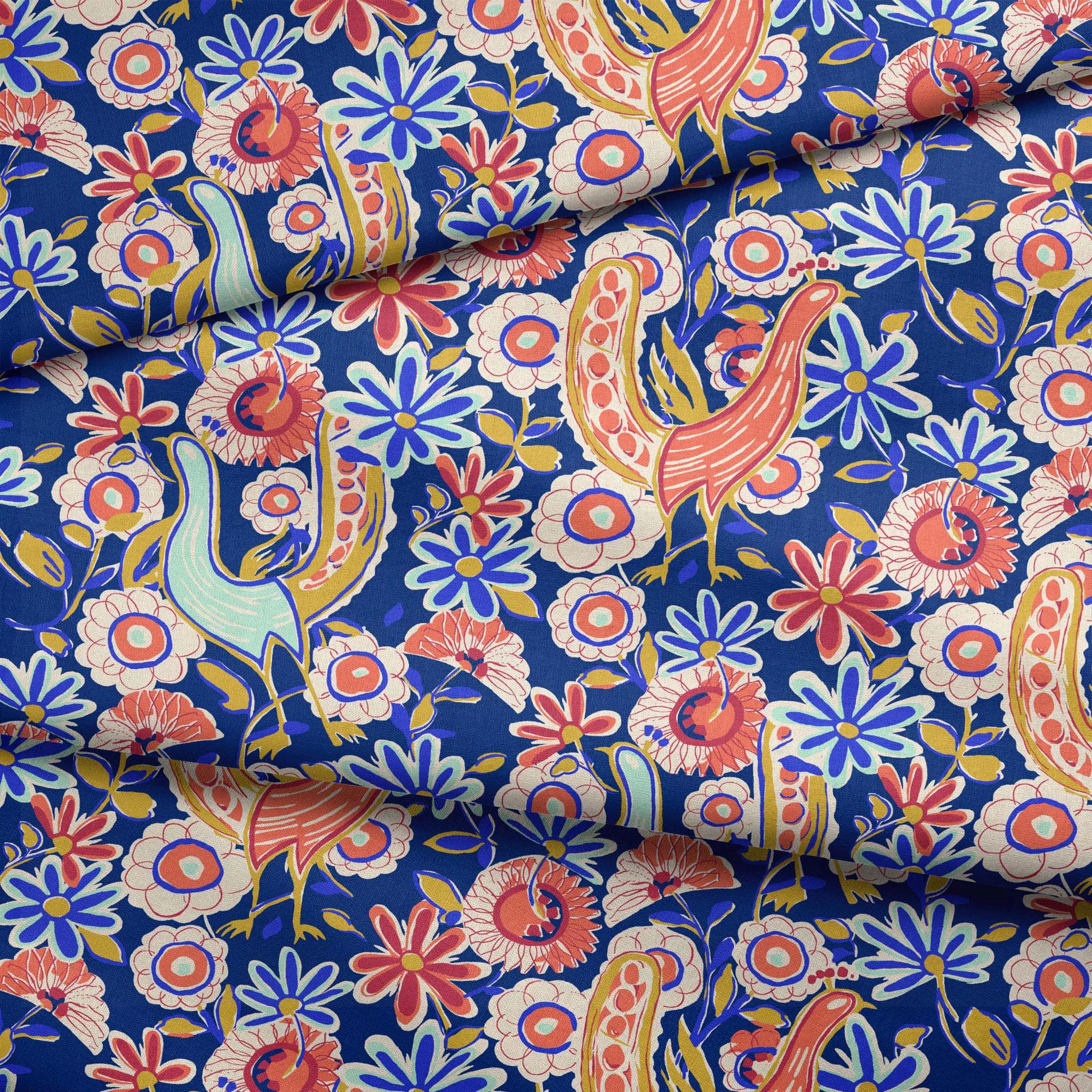 Feathered Frenzy - Funky Floral Fabric