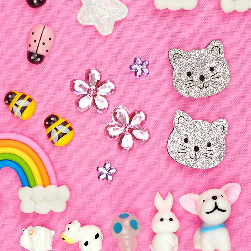 FELT SHAPES SILVER GLITTER CATS 6PCS