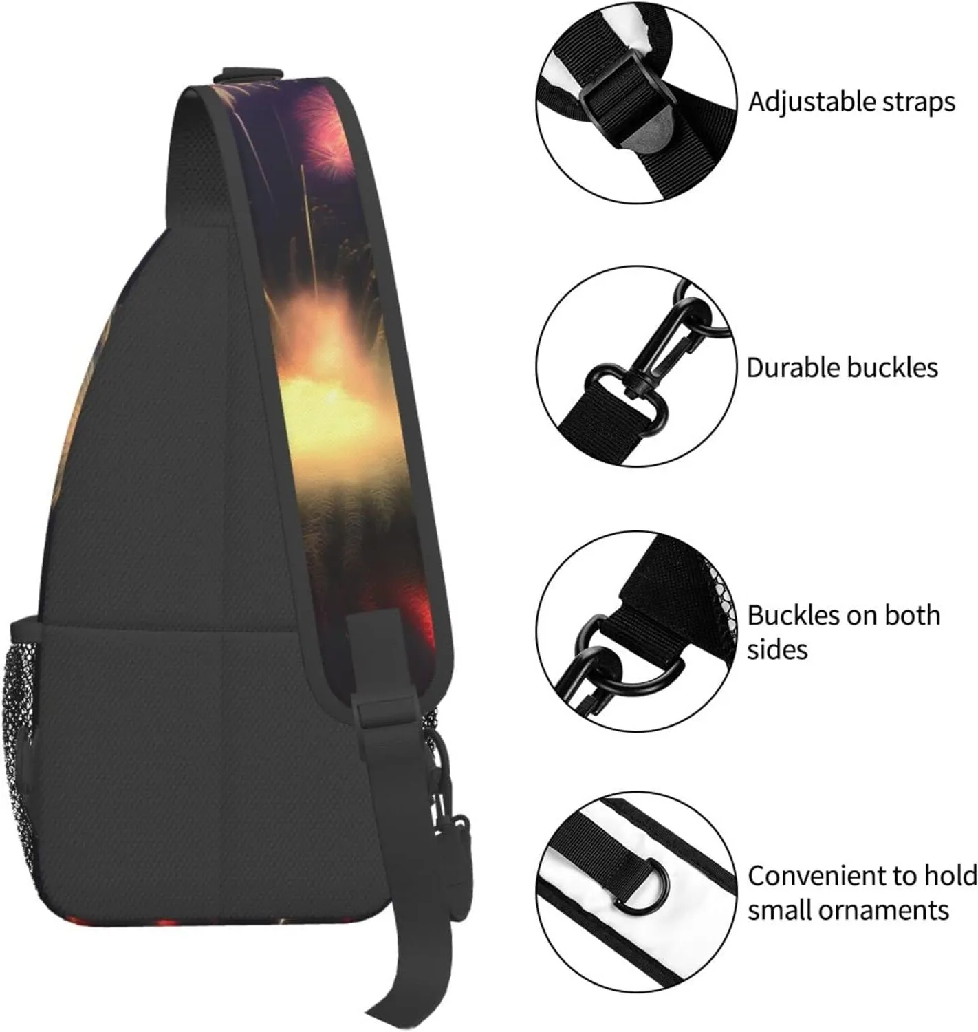 Fishing Lure Style Print Crossbody Sling Backpack For Women Men,Sling Bag Travel Hiking Chest Bag Daypack