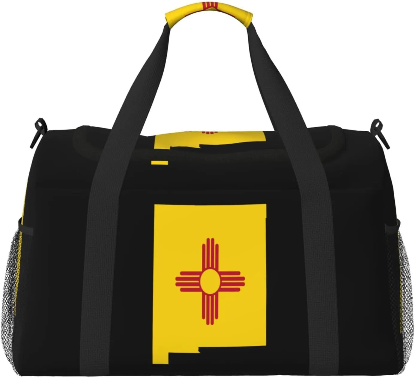 Flag Map Of New Mexico Travel Duffel Bag Large Foldable Waterproof Overnight Bag For Beach Swim Bags Pool Sports Gym