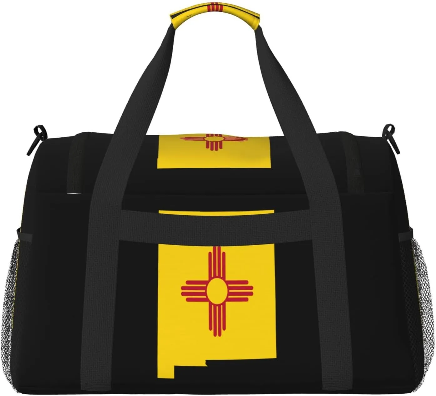 Flag Map Of New Mexico Travel Duffel Bag Large Foldable Waterproof Overnight Bag For Beach Swim Bags Pool Sports Gym
