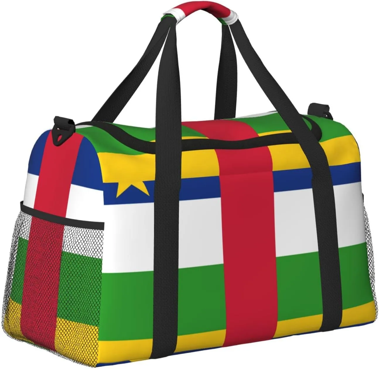 Flag Of Central African Travel Duffel Bag Large Foldable Waterproof Overnight Bag For Beach Swim Bags Pool Sports Gym
