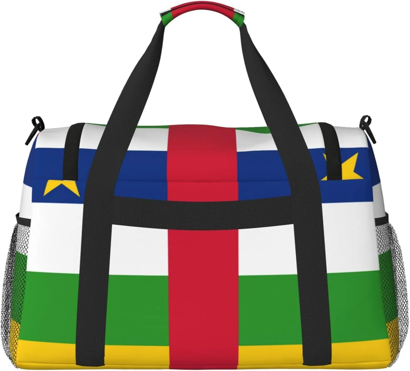 Flag Of Central African Travel Duffel Bag Large Foldable Waterproof Overnight Bag For Beach Swim Bags Pool Sports Gym