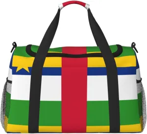 Flag Of Central African Travel Duffel Bag Large Foldable Waterproof Overnight Bag For Beach Swim Bags Pool Sports Gym