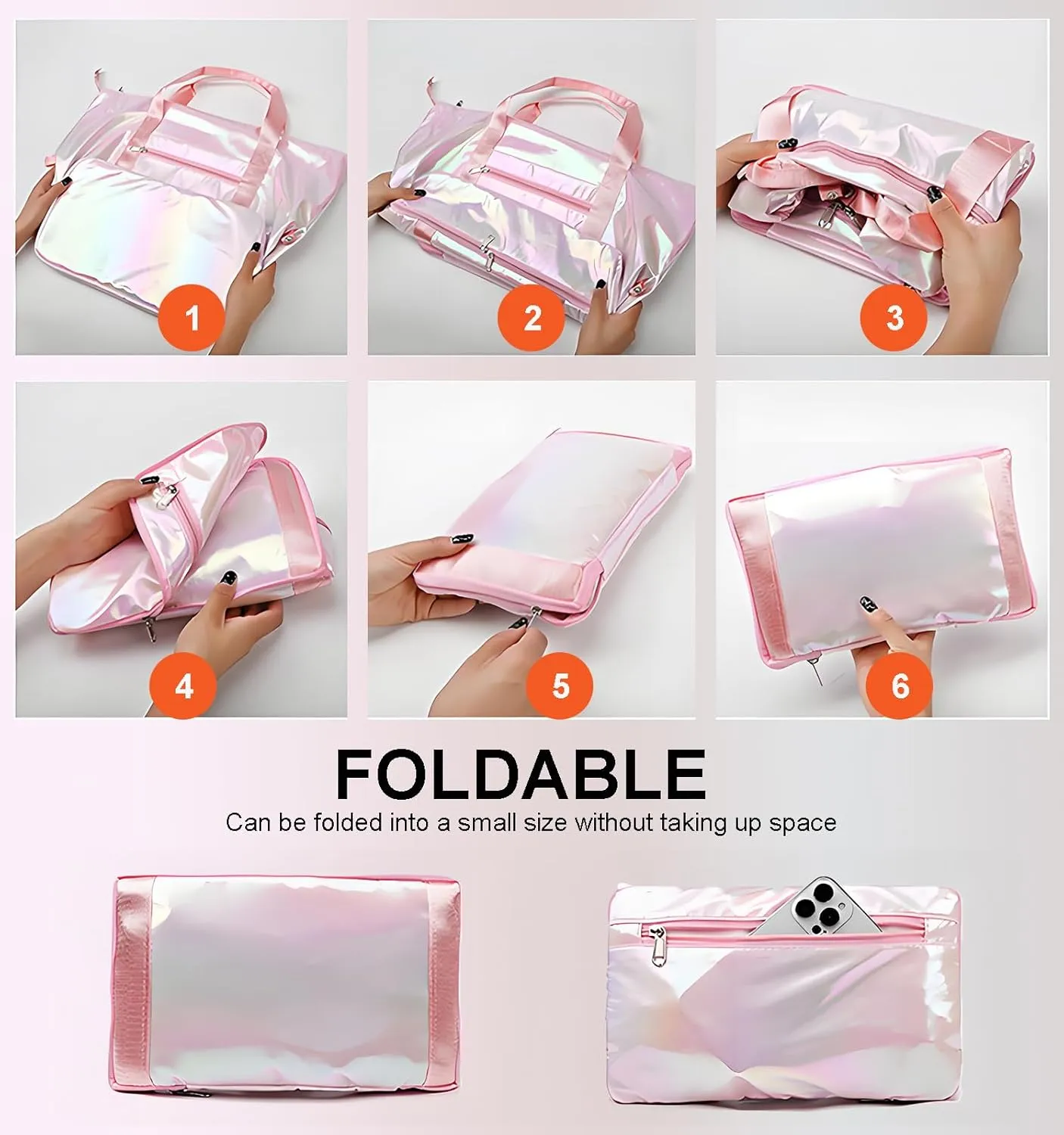 Foldable Travel Duffle Bag with Expandable Luggage Sleeve Wet Pocket Shoe Compartment Overnight Bag Weekender Tote