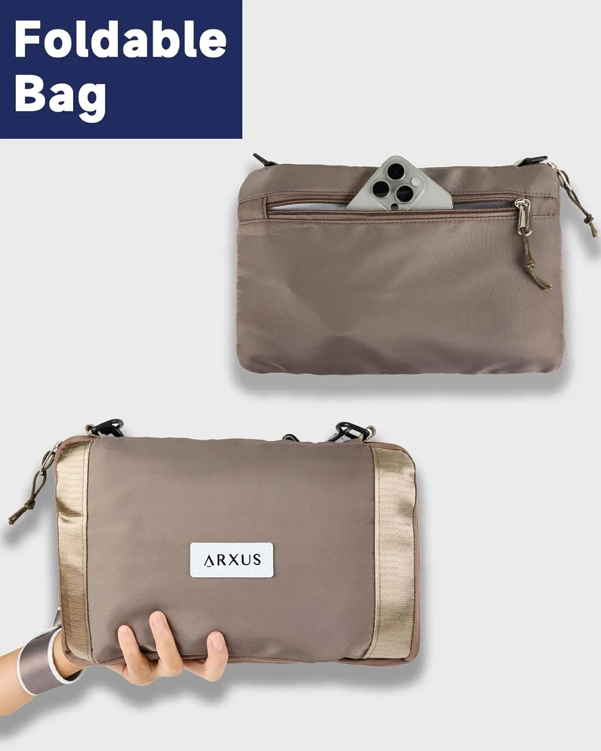 Folding Travel Bag Carry on Bags for Airplanes with Detachable Adjustable Shoulder Strap Light Weight Travel Duffle Bag for Women with Suitcase Sleeve 17x11x9 inch